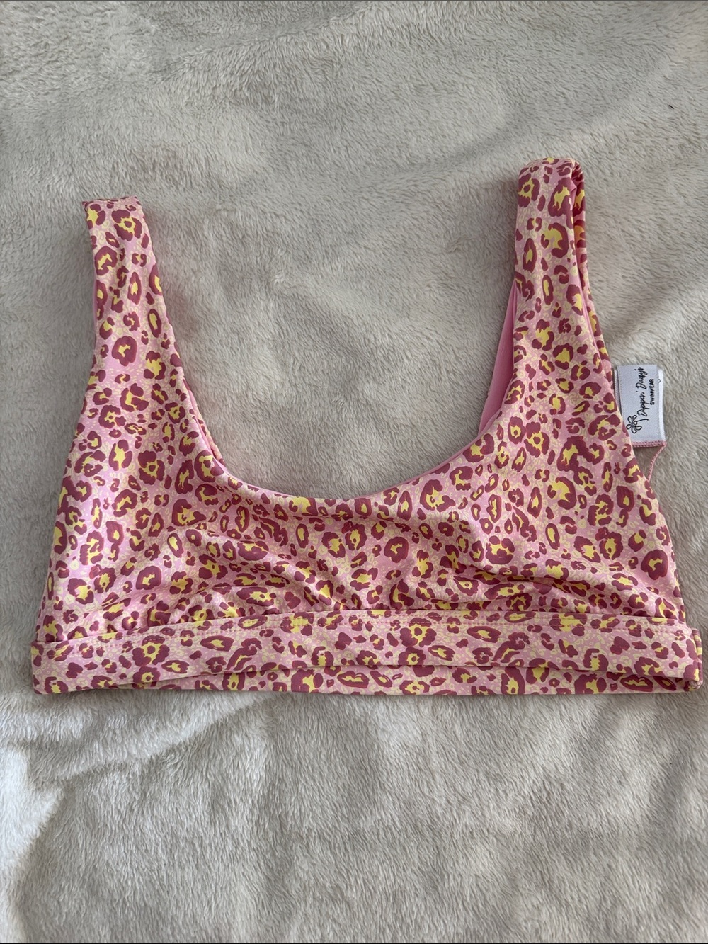 Pink Leopard Print bikini top or bralette